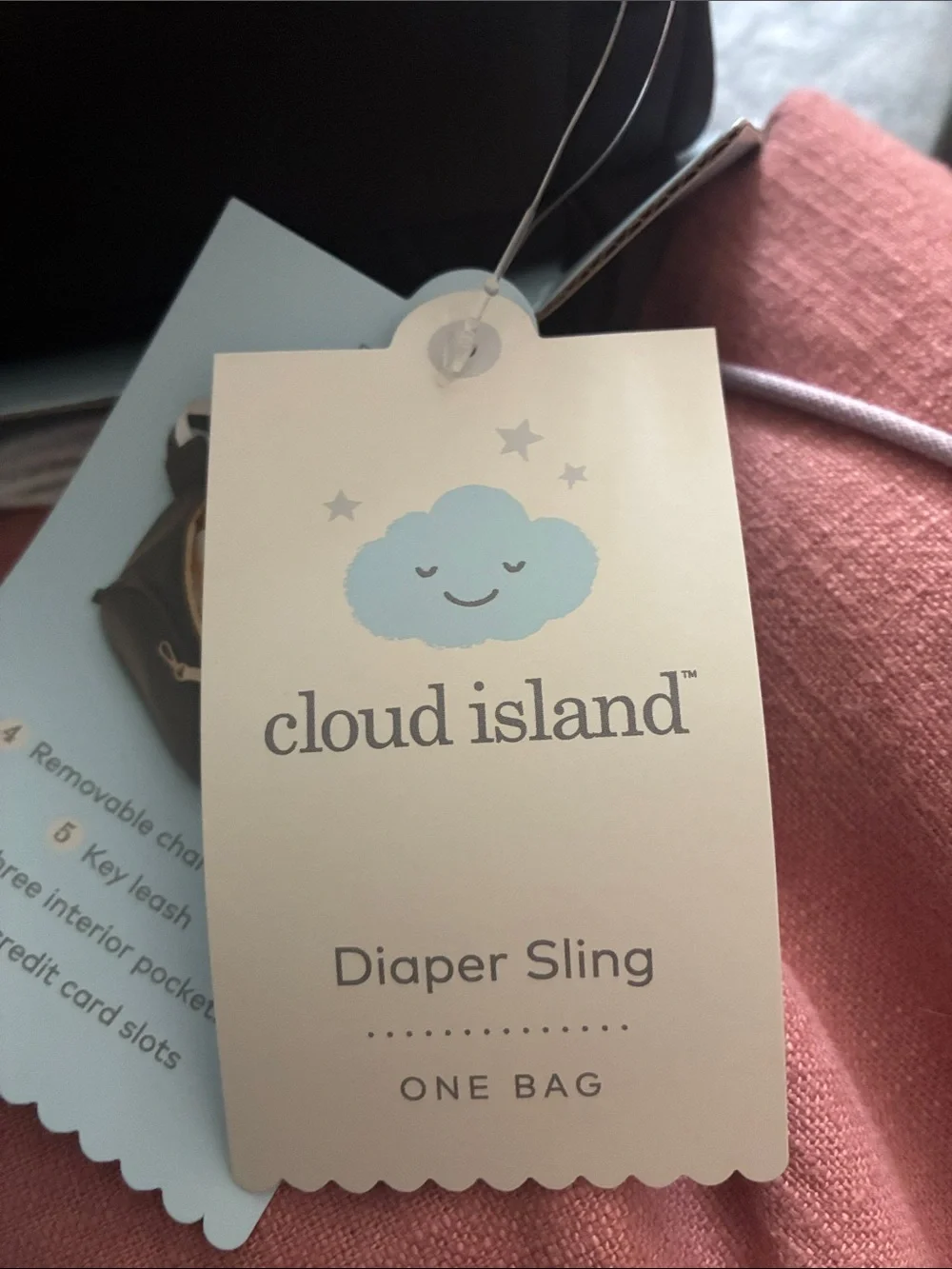 Faux Neoprene Diaper Sling - Black - Cloud Island